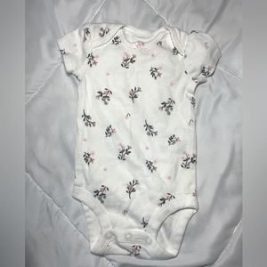 Carters 3mos little pink flowers short sleeve onesie Like New!